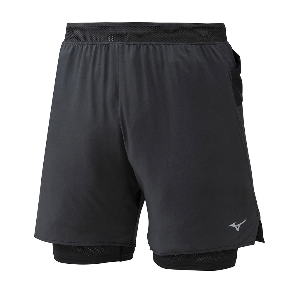 Pantalones Cortos Mizuno ER 7.5 2in1 Hombre Negras Ofertas ESUF-48215